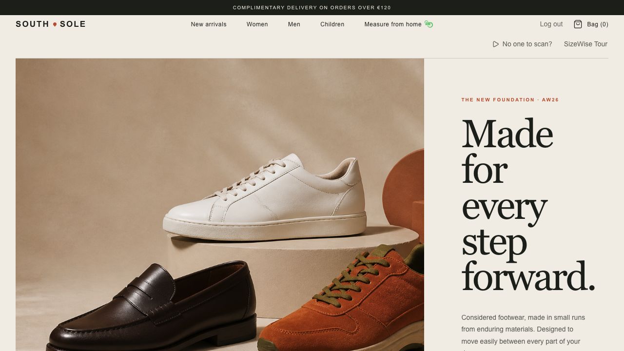 South Sole desktop home page